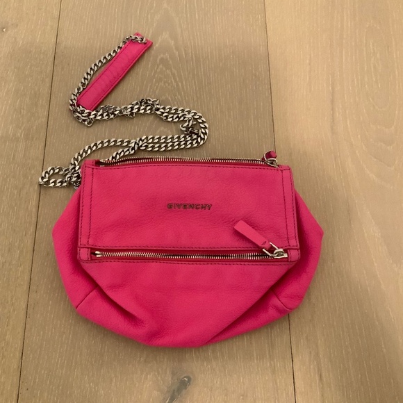 Givenchy Handbags - Givenchy Hot Pink Mini Pandora Saks Silver Hardware